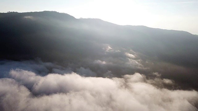 高空鸟瞰日出时的云和天空，灵感概念视频素材