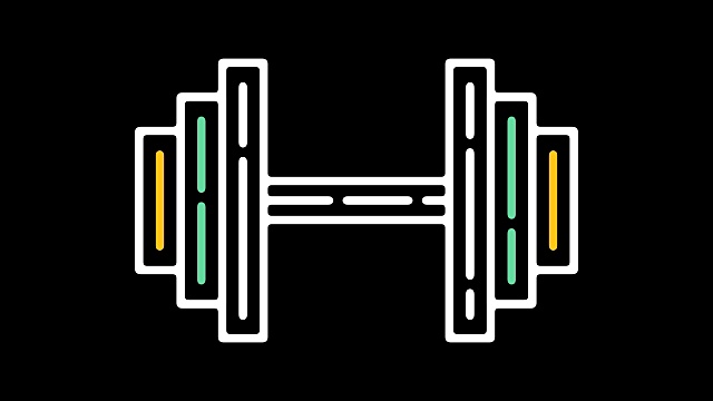力量训练线图标动画与阿尔法视频素材