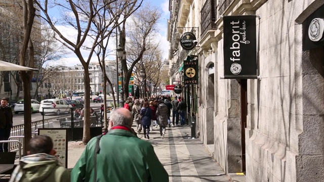 Calle de Alcala，马德里，西班牙，欧洲视频素材