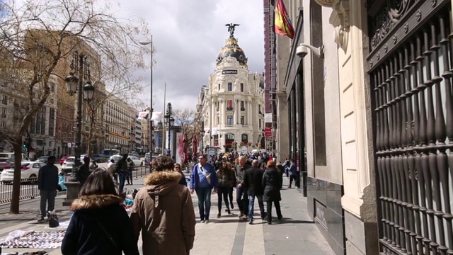 Calle de Alcala，马德里，西班牙，欧洲视频素材