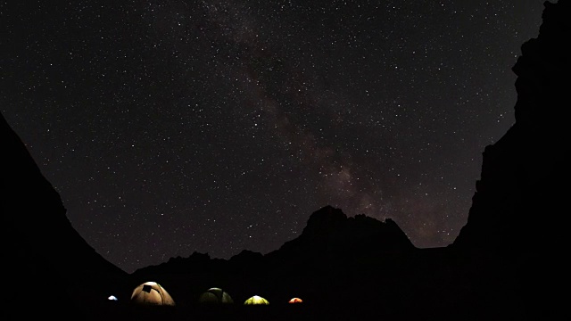 山间星空的时间流逝。视频素材