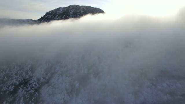 冬季，济州岛Hallasan(韩国最高的山)上空的云海视频素材