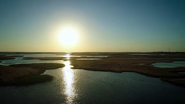 美丽湖泊上独特的岛屿视频素材