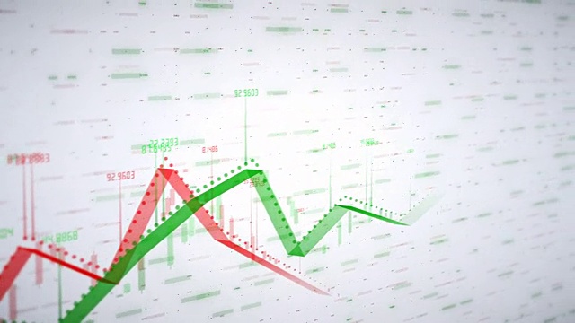 白色背景上的两张生长图。显示利润增长的财务数字和数字。视频素材