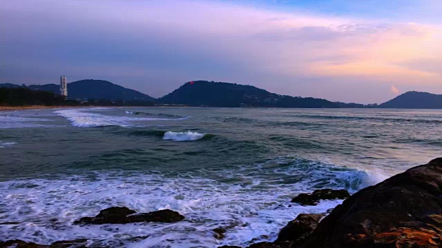 风景，海滩，海，海上日落视频素材