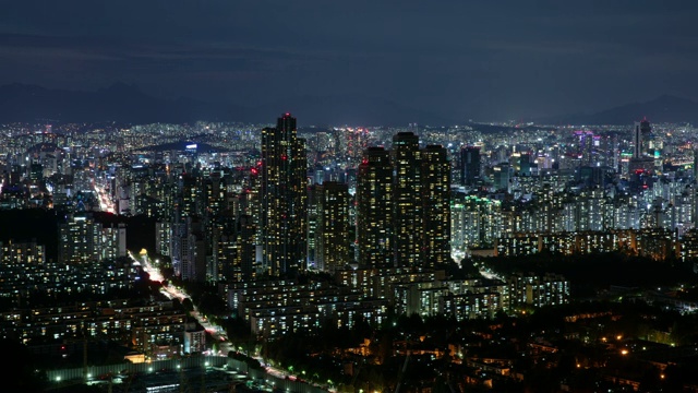 夜景塔宫(豪华公寓综合体)和Dogok-dong地区(部分江南区)的公寓，首尔视频素材