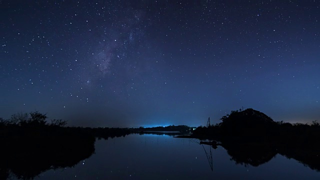 银河湖上时光流逝视频素材