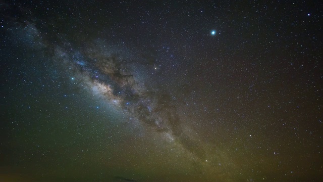 银河星系在山上与晴朗的天空，完美的条件，延时视频视频素材