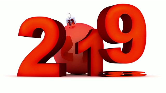 在白色背景上签署2019年新年视频素材