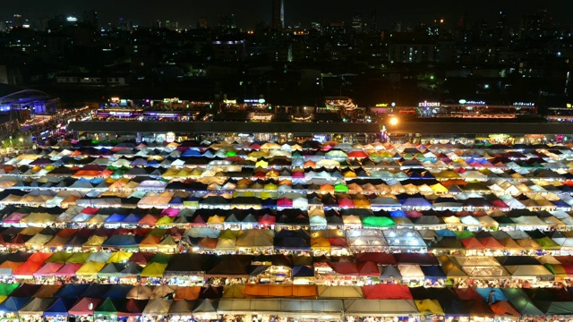 曼谷夜市的时间流逝图视频素材