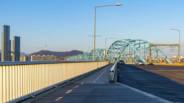 韩国首尔城市天际线的时光流逝视频素材