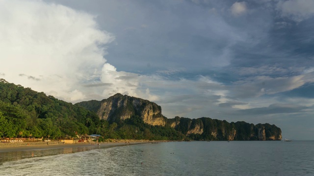 奥南海滩日落时光流逝视频素材