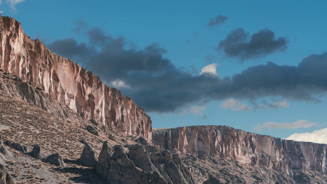 Soğanlı土耳其开塞里的洞穴城市火山景观视频素材