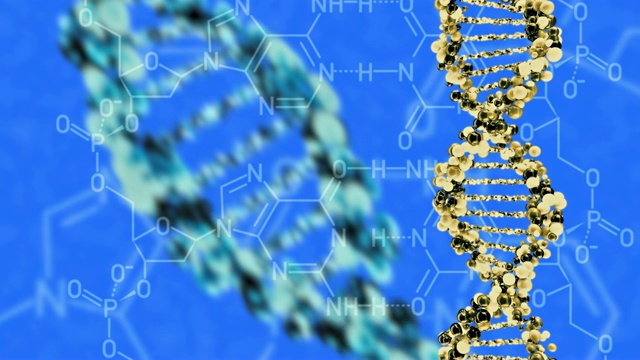 DNA分子结构。三维渲染视频素材