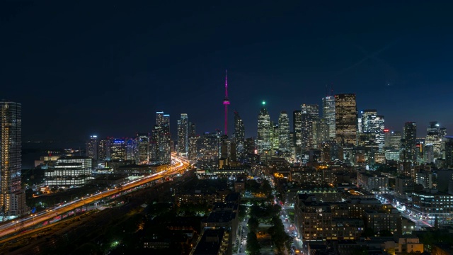 多伦多市中心的夜景视频下载