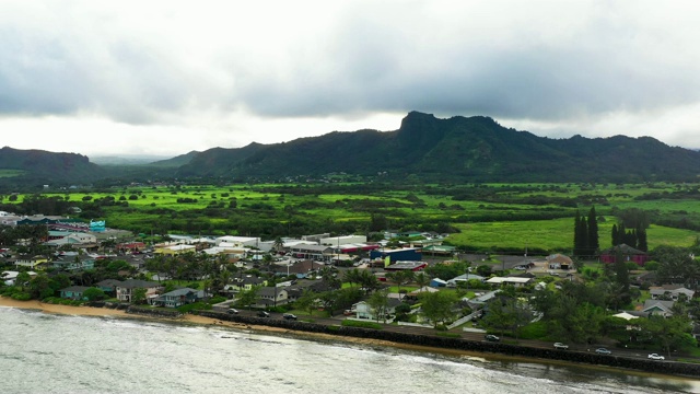 鸟瞰图卡帕岛东部考艾岛夏威夷海岸上升视频素材