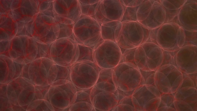 透明的红色圆形细胞移动背景。视频素材