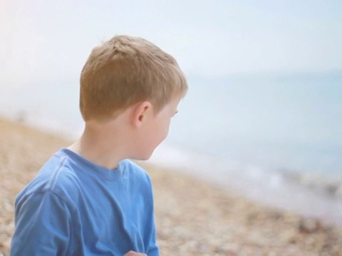 孩子们在海边玩耍视频素材