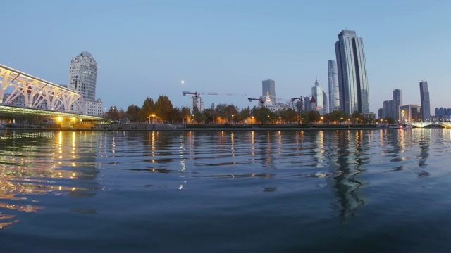 天津海河夜景视频素材