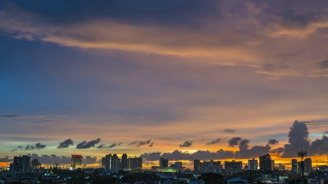 日落时分位于泰国曼谷的城市夜景视频素材