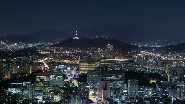 夜景在石choo -gu，首尔视频素材