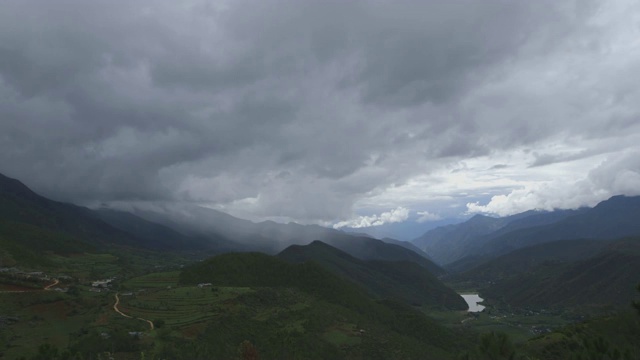 中国喜马拉雅山谷，宽镜头视频素材