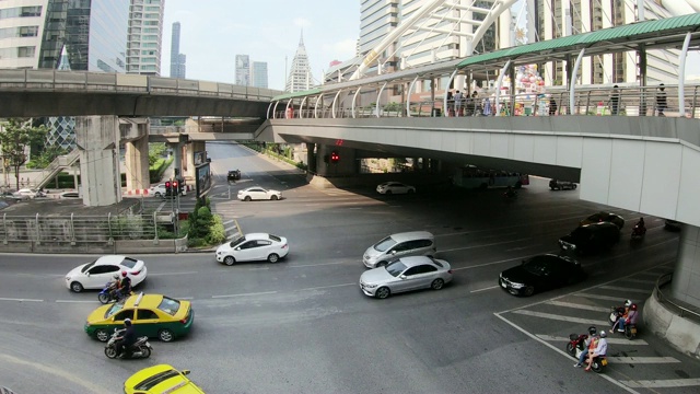 时间流逝交通路口曼谷，泰国。视频素材