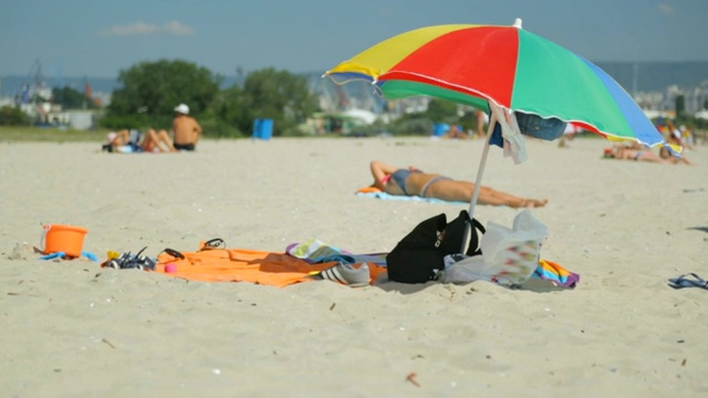 夏日海滨海滩景色视频素材