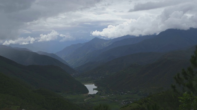 中国喜马拉雅山谷，宽镜头视频素材