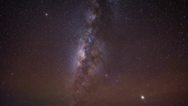 银河星系在山上与晴朗的天空，完美的条件，延时视频视频素材