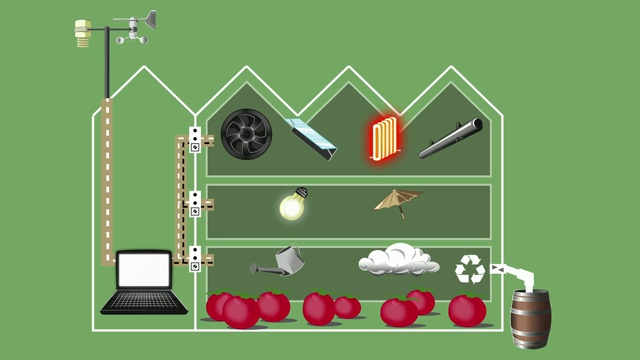 高科技温室动画4K，背景可键控视频下载