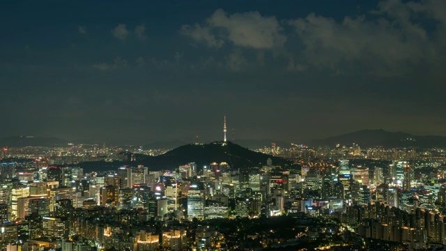 汉城中谷南山周围地区的日夜景色视频素材