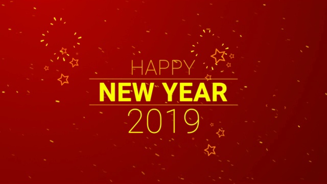 4K分辨率，新年快乐2019(可循环)视频素材