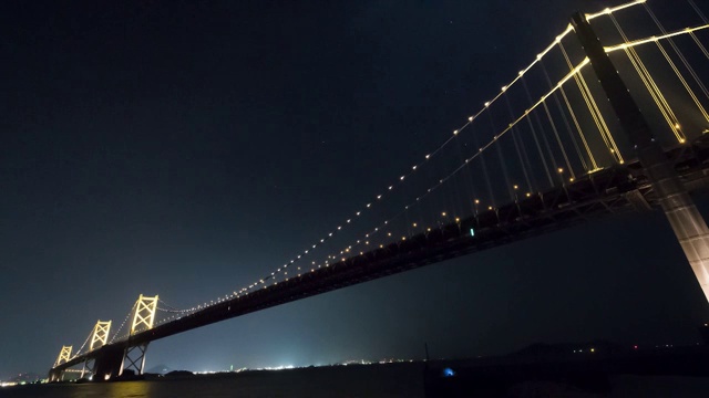 时间流逝:濑户大桥之夜(四国侧)视频素材