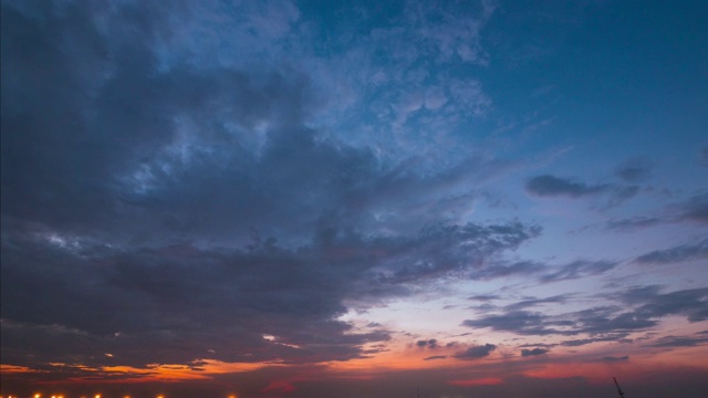 4k时间流逝白天到晚上日落天空背景在夏季视频素材