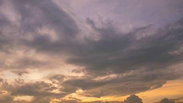 4k时间流逝白天到晚上日落天空背景在夏季视频素材