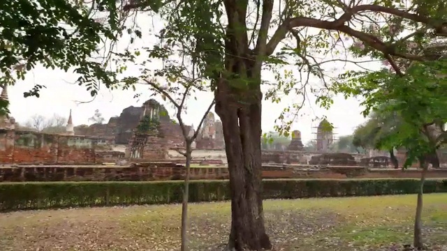 位于泰国大城府的佛寺世界遗产，建于泰国大城府早期视频素材