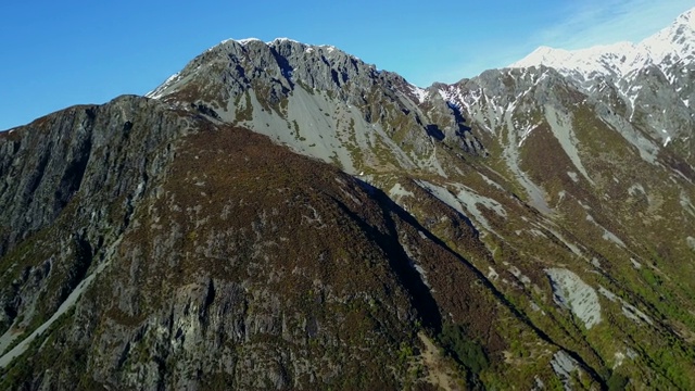 4 k。奥拉基库克山国家公园鸟瞰图，新西兰南岛最受欢迎的旅游目的地之一。视频素材