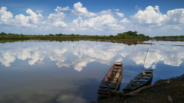 风景与反射湖时间流逝视频素材