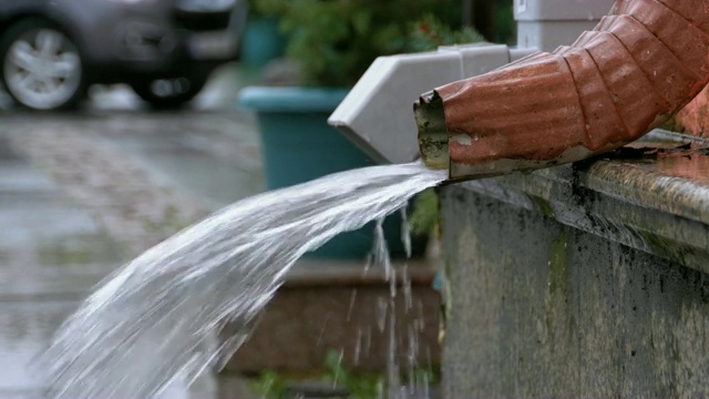 雨中的水管视频素材