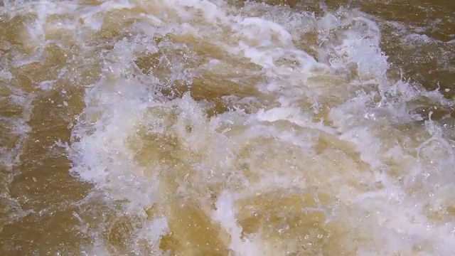 近泡沫河湍。非常湍急的河流。自然的混乱和危险。视频素材