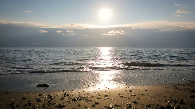 日落时海面上的地平线视频素材