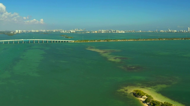 航空迈阿密风景和比斯坎湾佛罗里达视频素材