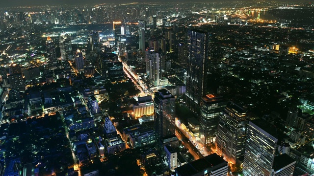 4K曼谷夜景鸟瞰图视频素材