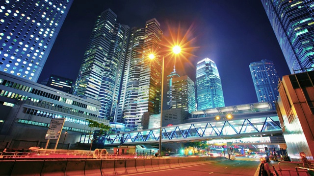 香港市中心的夜间商务视频素材