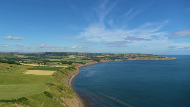 克利夫兰方式和罗宾汉湾海岸视图，Ravenscar，北约克郡视频素材