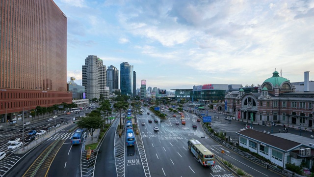 韩国首尔城市天际线的时光流逝视频下载