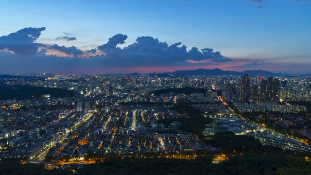 韩国首尔城市天际线的时光流逝视频下载