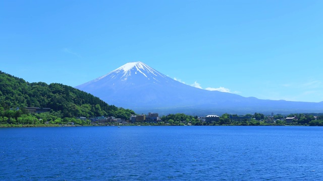 川口湖富士山的时间流逝视频素材