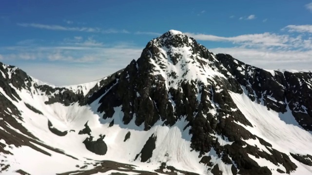 无人机:晴天里的雪峰山视频素材